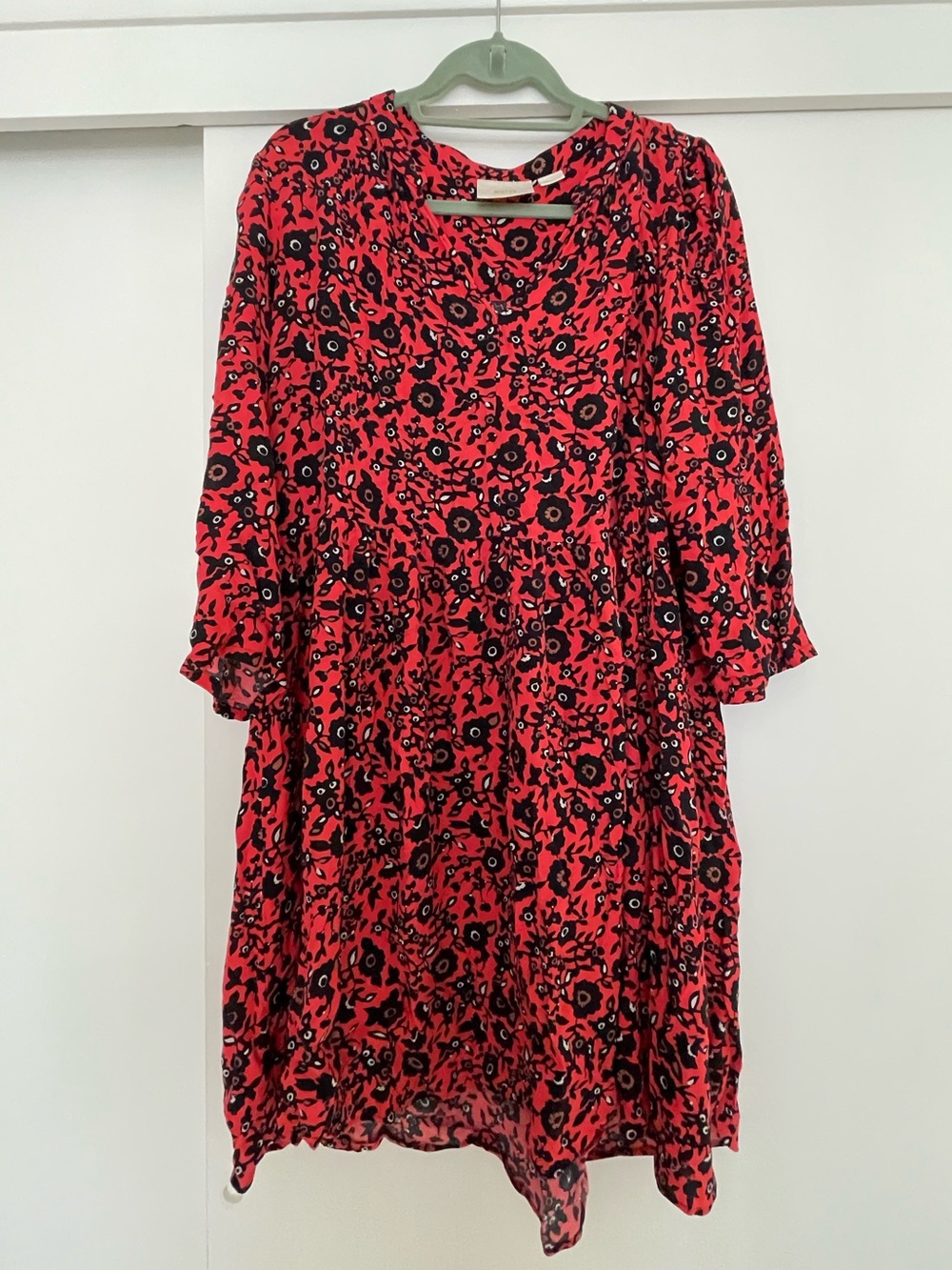 Maeve Red and Black Floral Mini Dress